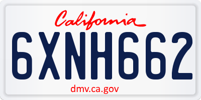 CA license plate 6XNH662