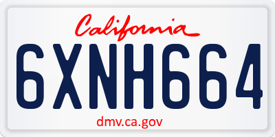 CA license plate 6XNH664
