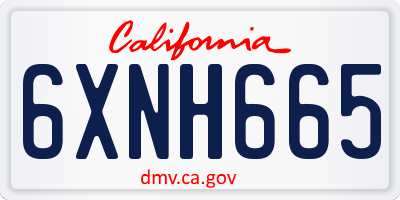 CA license plate 6XNH665