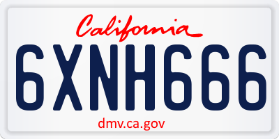 CA license plate 6XNH666