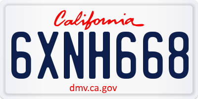 CA license plate 6XNH668