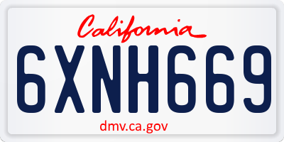 CA license plate 6XNH669