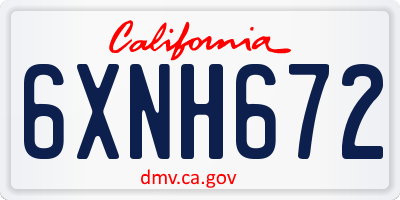CA license plate 6XNH672