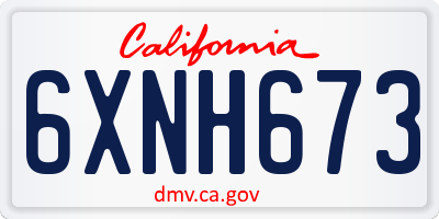 CA license plate 6XNH673