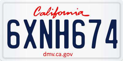 CA license plate 6XNH674