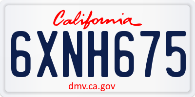 CA license plate 6XNH675