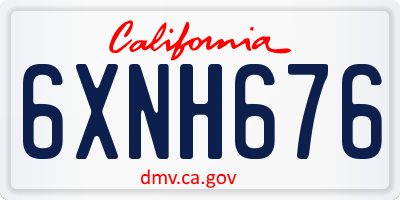 CA license plate 6XNH676