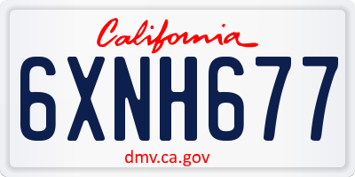 CA license plate 6XNH677
