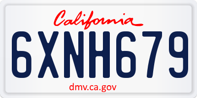 CA license plate 6XNH679