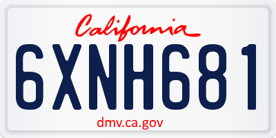 CA license plate 6XNH681