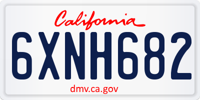 CA license plate 6XNH682