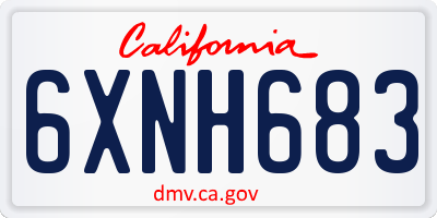 CA license plate 6XNH683