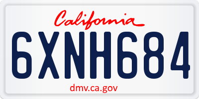 CA license plate 6XNH684
