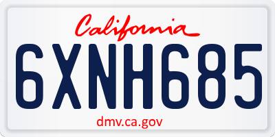 CA license plate 6XNH685