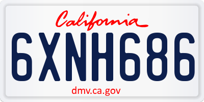 CA license plate 6XNH686