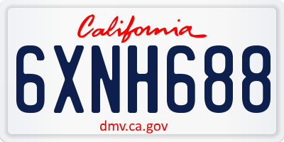 CA license plate 6XNH688