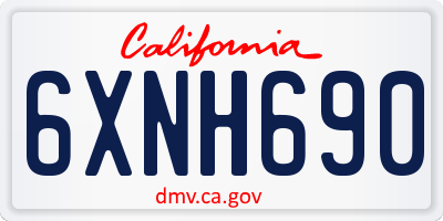 CA license plate 6XNH690