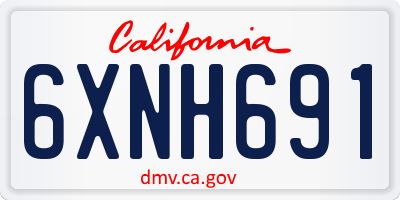 CA license plate 6XNH691