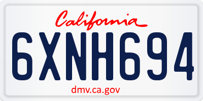 CA license plate 6XNH694