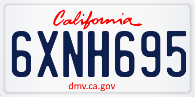 CA license plate 6XNH695