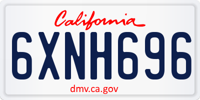 CA license plate 6XNH696