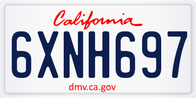 CA license plate 6XNH697