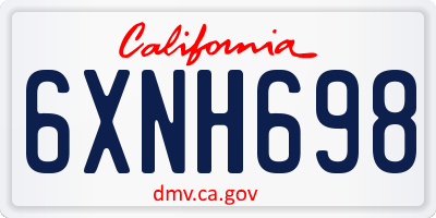 CA license plate 6XNH698
