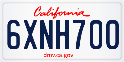 CA license plate 6XNH700