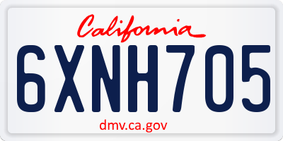 CA license plate 6XNH705