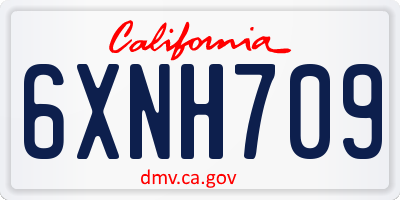 CA license plate 6XNH709