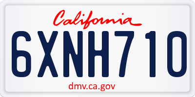 CA license plate 6XNH710