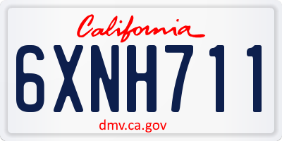 CA license plate 6XNH711