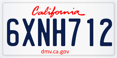 CA license plate 6XNH712