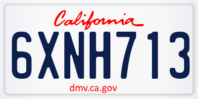 CA license plate 6XNH713