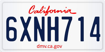 CA license plate 6XNH714