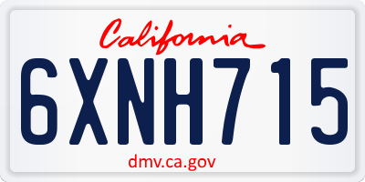 CA license plate 6XNH715