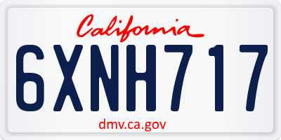 CA license plate 6XNH717