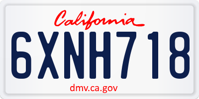 CA license plate 6XNH718
