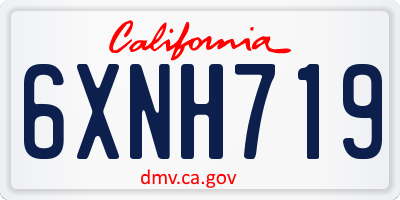 CA license plate 6XNH719