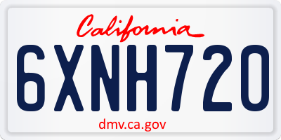 CA license plate 6XNH720