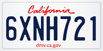 CA license plate 6XNH721