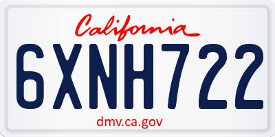 CA license plate 6XNH722