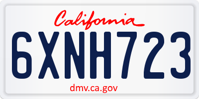CA license plate 6XNH723