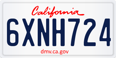 CA license plate 6XNH724