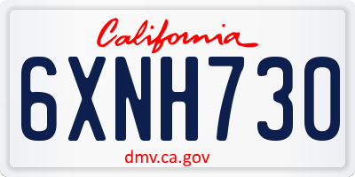 CA license plate 6XNH730