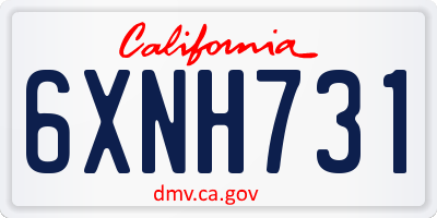 CA license plate 6XNH731
