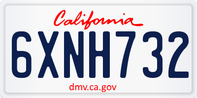 CA license plate 6XNH732