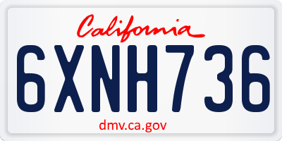 CA license plate 6XNH736