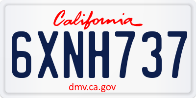 CA license plate 6XNH737