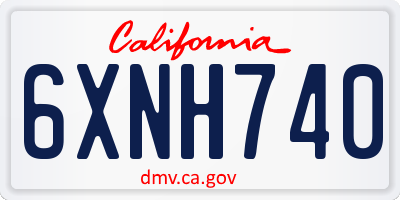 CA license plate 6XNH740